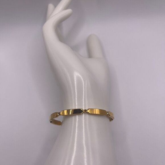 Saks Fifth Avenue Women's Gold Tone Rhinestone Gem Love Bangle Bracelet - Picture 6 of 10